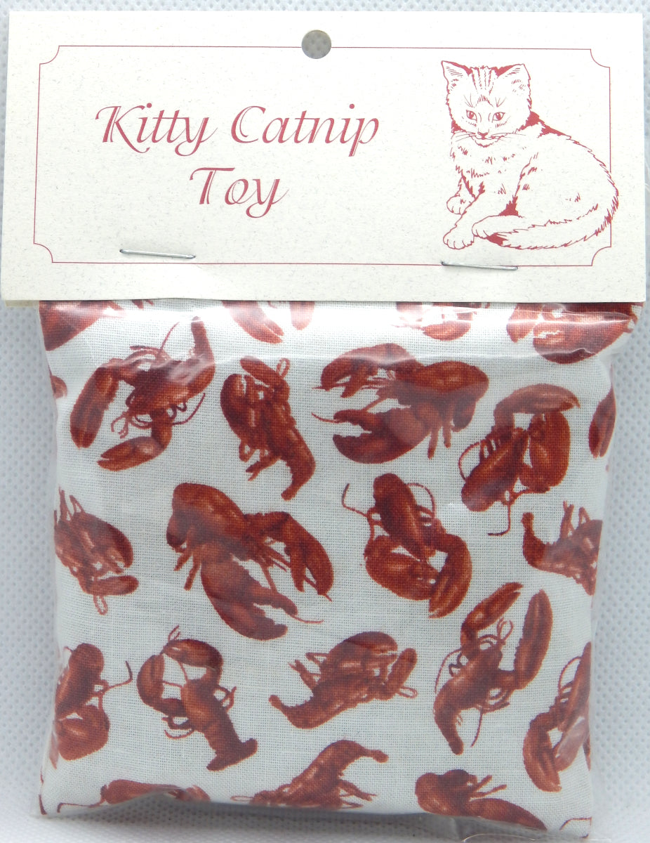 Tiny Lobsters on White<br>Catnip Pillows