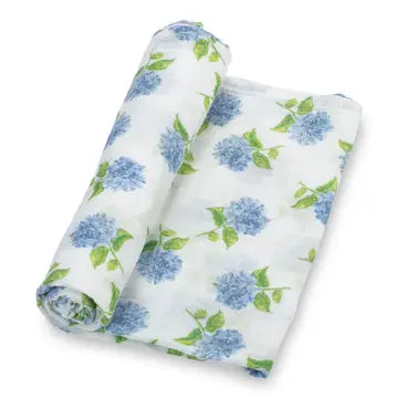 Baby Muslin Swaddle Blanket 47x47 Hydrangea<br>by LollyBanks