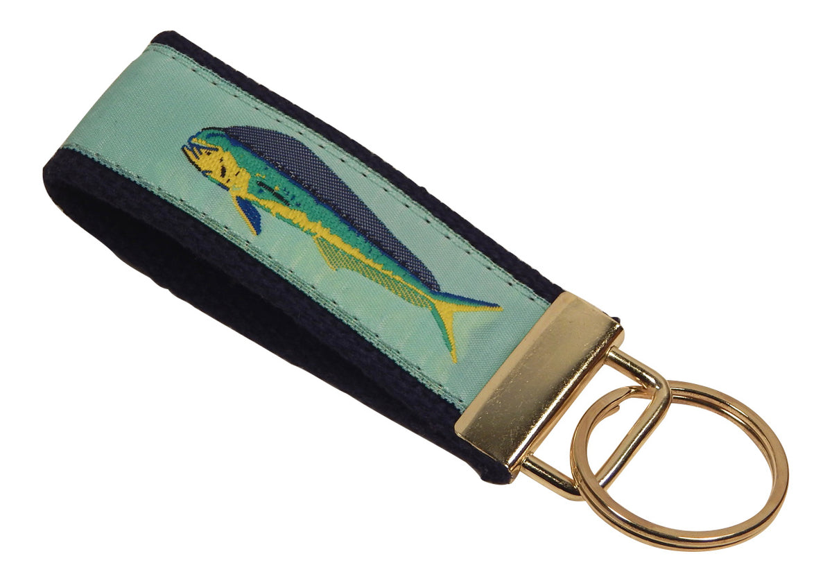 Preston Mahi Mahi Classic Ribbon Key Ring<br>Navy Cotton Web