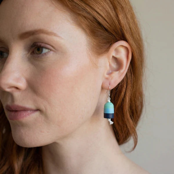 "Summertime Blues"<br>Buoy Earrings<br>Sterling Silver Earwires