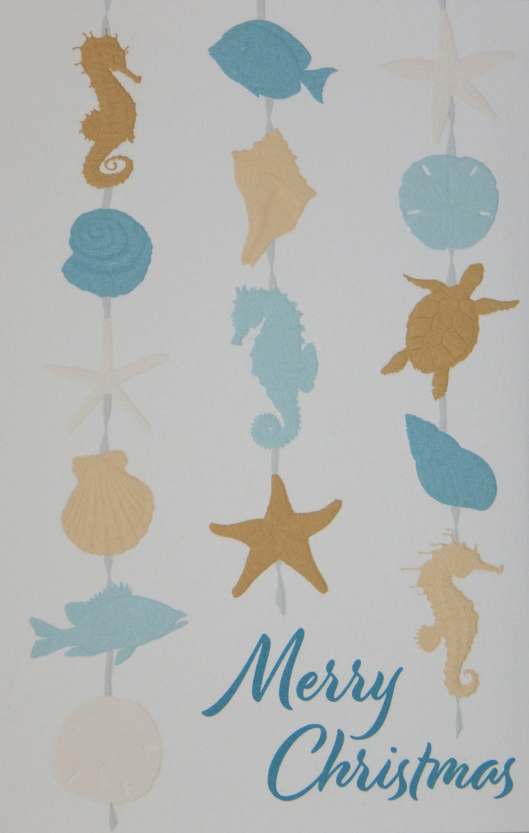 "Merry Christmas"<br>Nautical Christmas Cards (#1421)<br>Embossed by Pumpernickel Press