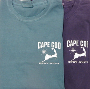Chart Map of Cape Cod<br>Pigment Dyed, Short Sleeve T-Shirt<br>by Austins