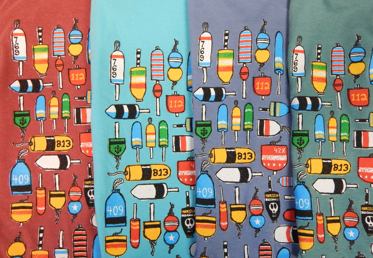 "Lotsa Buoys"<br>Pigment-Dyed Short Sleeve T-Shirt<br>by Big Hed