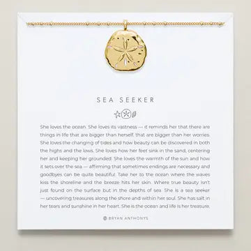 Sea Seeker Sand Dollar Necklace<br>14K Gold Plated