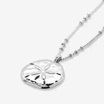 Sea Seeker Sand Dollar Necklace<br>Nickel-Free Silver Coating