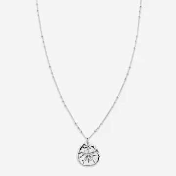 Sea Seeker Sand Dollar Necklace<br>Nickel-Free Silver Coating