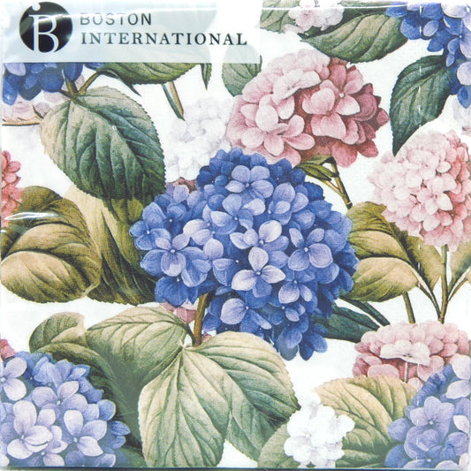Painted Hydrangea Cocktail Napkins<br>20 Count<br>by Boston International