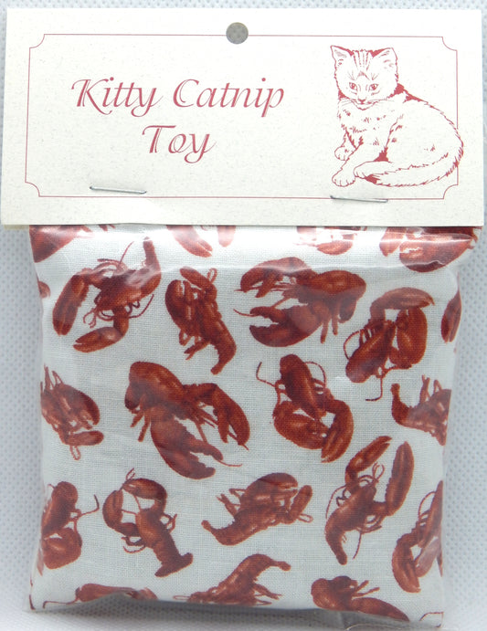 Tiny Lobsters on White<br>Catnip Pillows