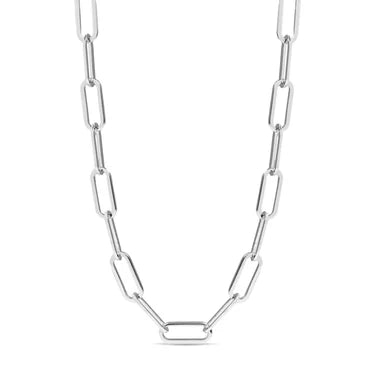 Surgical Stainless Steel Paperclip Chain Necklace<br>16" to 18" Length<br>4 mm Width