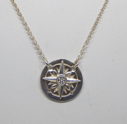 "Compass Rose"<br>Sterling Silver Necklace<br>by Fishgirl Designs