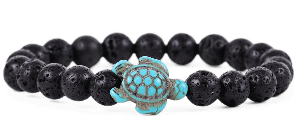 Sea Turtle<br>Lava Stone<br>Fahlo Tracking Bracelets