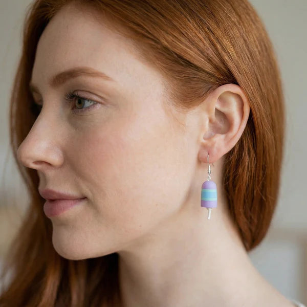 "Hydrangea Season"<br>Buoy Earrings<br>Sterling Silver Earwires