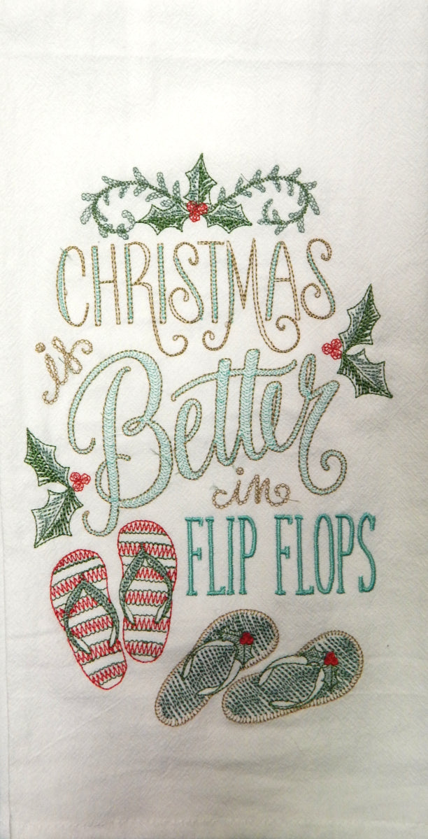 "Christmas Embroidery"<br>Holiday Flour Sack Towels<br>by KayDee Designs