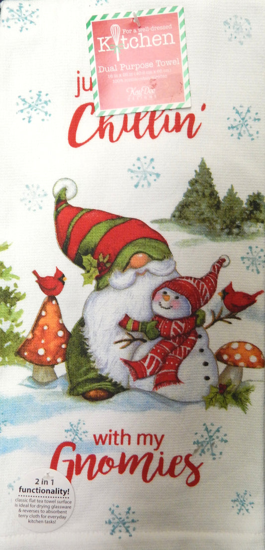 "CG Chillin Gnomes"<br>Holiday Kitchen Linen<br>by KayDee Designs