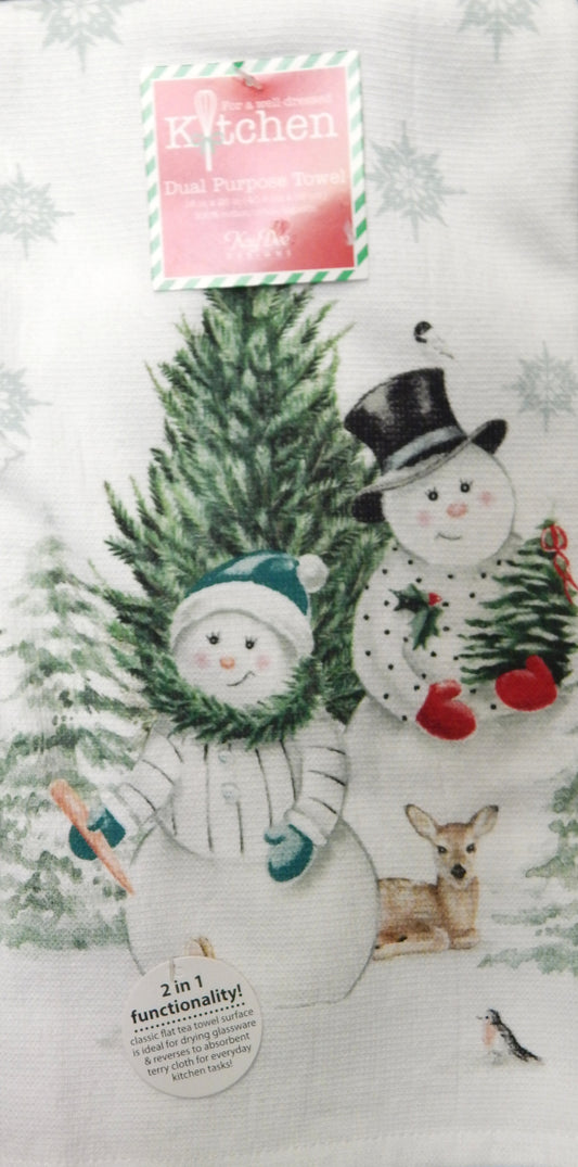 "EF Snowmen "<br>Holiday Kitchen Linen<br>by KayDee Designs