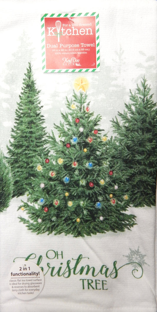 "EF Oh Christmas Tree"<br>Holiday Kitchen Linen<br>by KayDee Designs