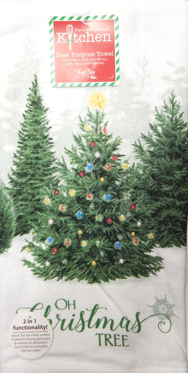 "EF Oh Christmas Tree"<br>Holiday Kitchen Linen<br>by KayDee Designs