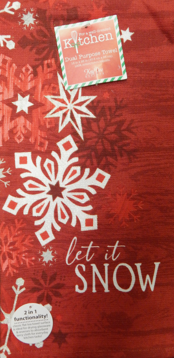 "Let It Snow"<br>Holiday Kitchen Linen<br>by KayDee Designs
