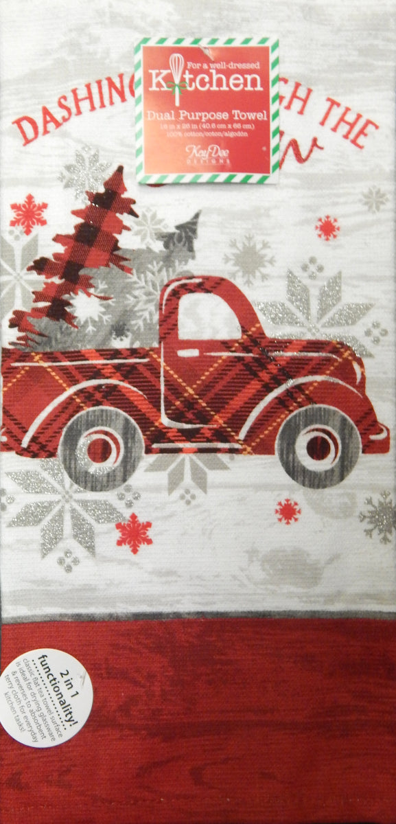 "Snow Truck"<br>Holiday Kitchen Linen<br>by KayDee Designs