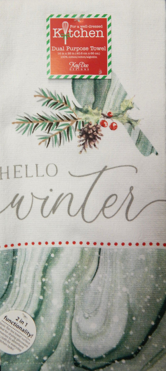 "Hello Winter"<br>Holiday Kitchen Linens<br>by KayDee Designs