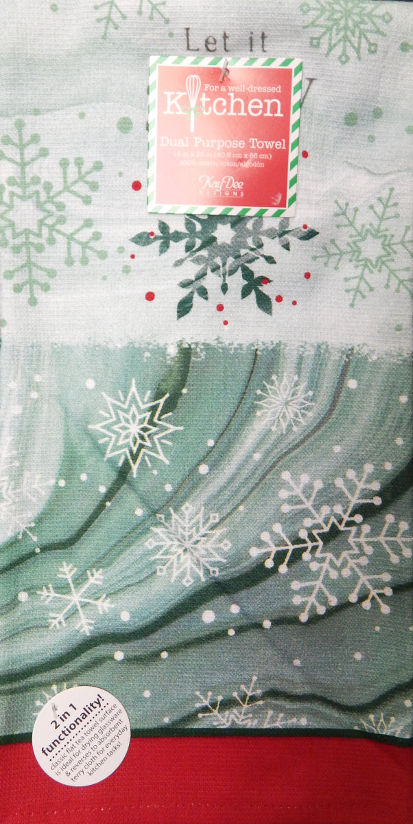 "Let It Snow"<br>Holiday Kitchen Linen<br>by KayDee Designs