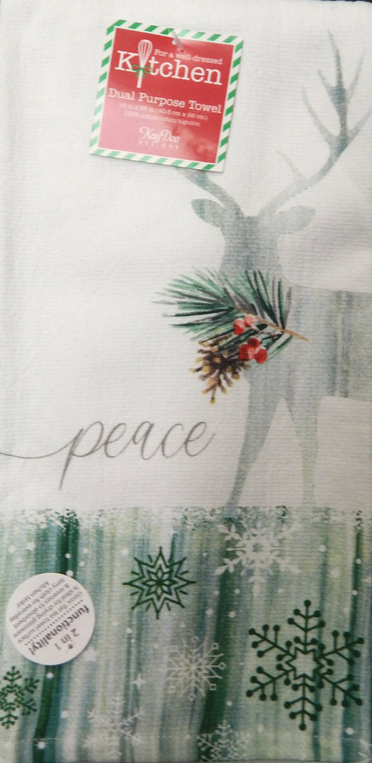 "Peace"<br>Holiday Kitchen Linen<br>by KayDee Designs