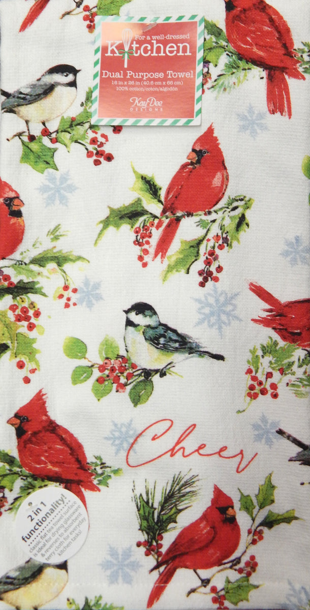 "CH Bird Toss"<br>Holiday Kitchen Linen<br>by KayDee Designs