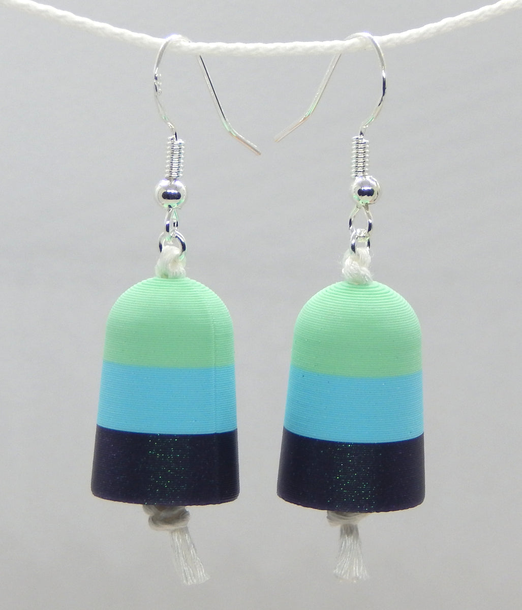 "Summertime Blues"<br>Buoy Earrings<br>Sterling Silver Earwires