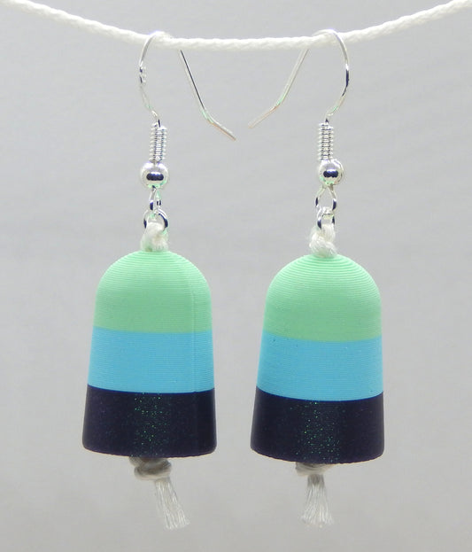 "Summertime Blues"<br>Buoy Earrings<br>Sterling Silver Earwires