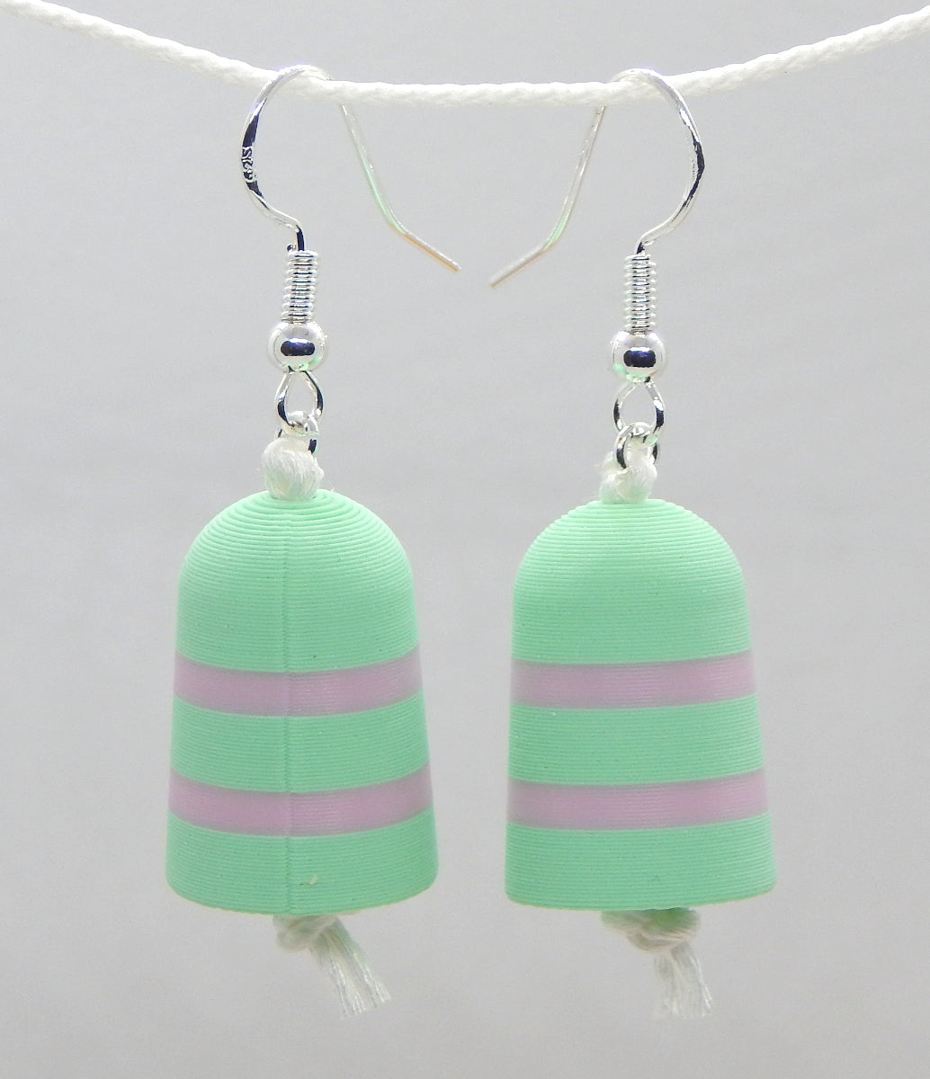 "Watermelon Sorbet"<br>Buoy Earrings<br>Sterling Silver Earwires