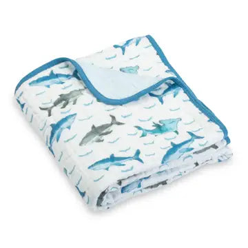 Muslin Quilt Baby & Kids Blanket Jawsome Shark<br>by LollyBanks