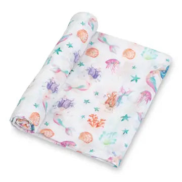 Baby Muslin Swaddle Blanket 47x47 Sea You Soon<br>by LollyBanks