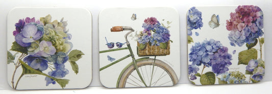 Hydrangea 2<br>Cork-Backed Coasters<br>Set of 3