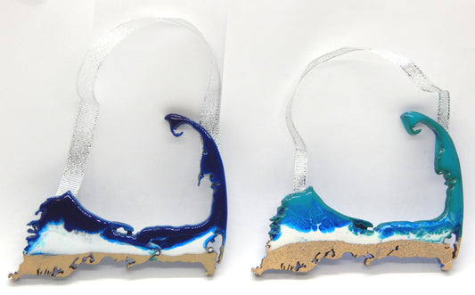 The Shape of Cape Cod<br>Resin Ocean Wave Ornament