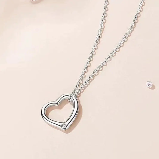 Dainty Heart Charm Pendant Necklace<br>925 Sterling Silver<br>by Perimade & Co.