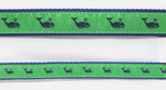 Preston Ribbons "Navy Whale on Green" Collar, Leash or Set