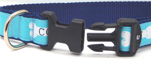 Preston Ribbons "Cape Cod Bone on Teal" Collar, Leash or Set