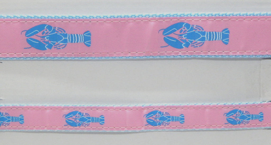 Preston Ribbons "Blue Lobster on Pink" Collar, Leash or Set