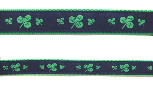 Preston Ribbons "Shamrocks on Navy" Collar, Leash or Set