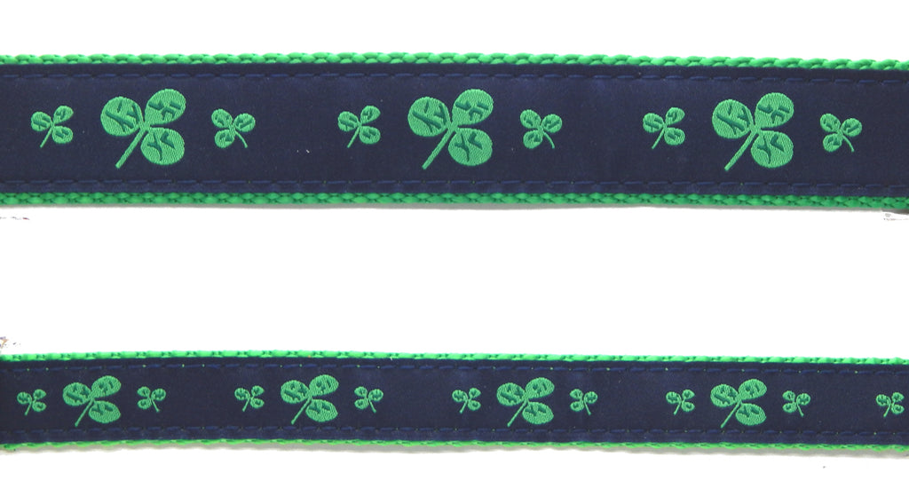 Preston Ribbons "Shamrocks on Navy" Collar, Leash or Set