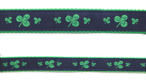Preston Ribbons "Shamrocks on Navy" Collar, Leash or Set