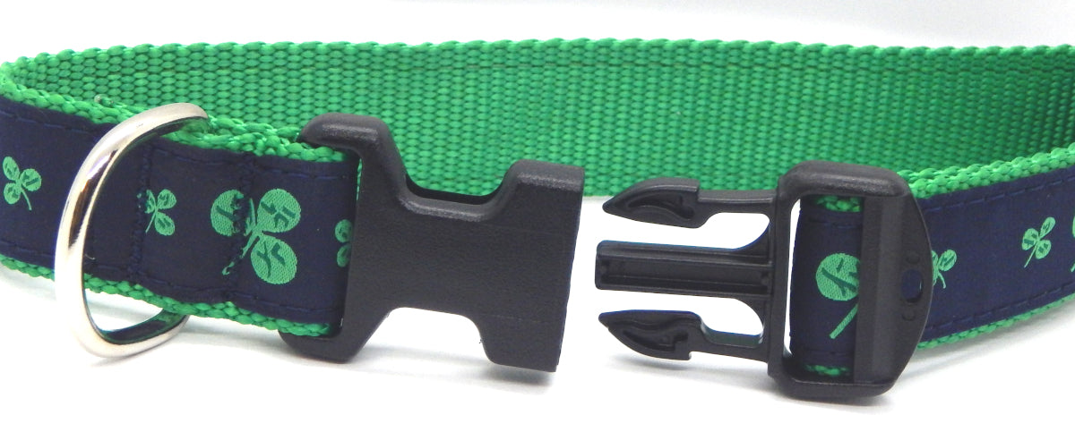 Preston Ribbons "Shamrocks on Navy" Collar, Leash or Set
