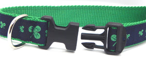 Preston Ribbons "Shamrocks on Navy" Collar, Leash or Set