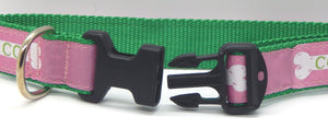 Preston Ribbons "Cape Cod Bone on Raspberry" Collar, Leash or Set