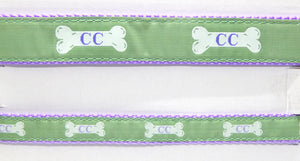 Preston Ribbons "Cape Cod Bone on Light Green" Collar, Leash or Set