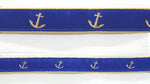 Preston Ribbons "Glittery Golden Anchor on Blue" Collar, Leash or Set