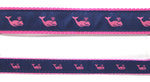 Preston Ribbons "Pink Whale on Navy" Collar, Leash or Set