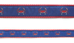 Preston Ribbons "Red Crab on Navy" Collar, Leash or Set