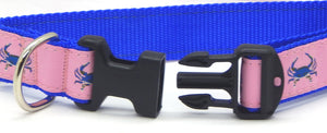 Preston Ribbons "Blue Crab on Pink" Collar, Leash or Set