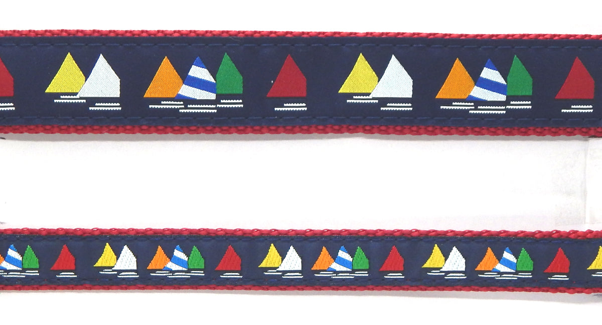 Preston Ribbons "Rainbow Fleet on Navy" Collar, Leash or Set